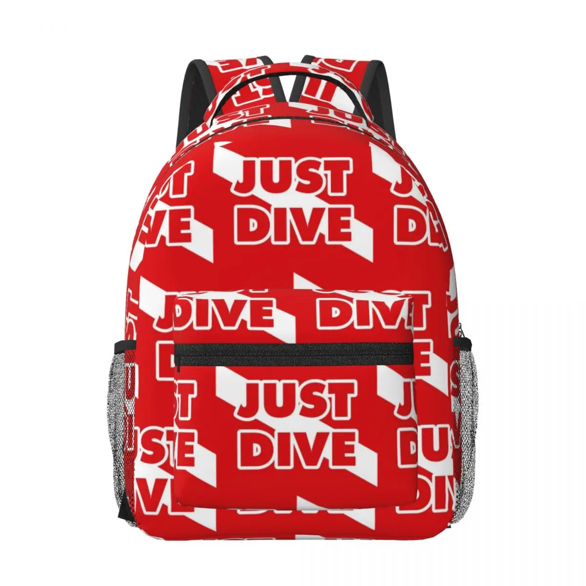 

Just Dive, Scuba Diving Flag Woman Backpacks Boys Girls Bookbag Children School Bags Portability Travel Rucksack Shoulder Bag
