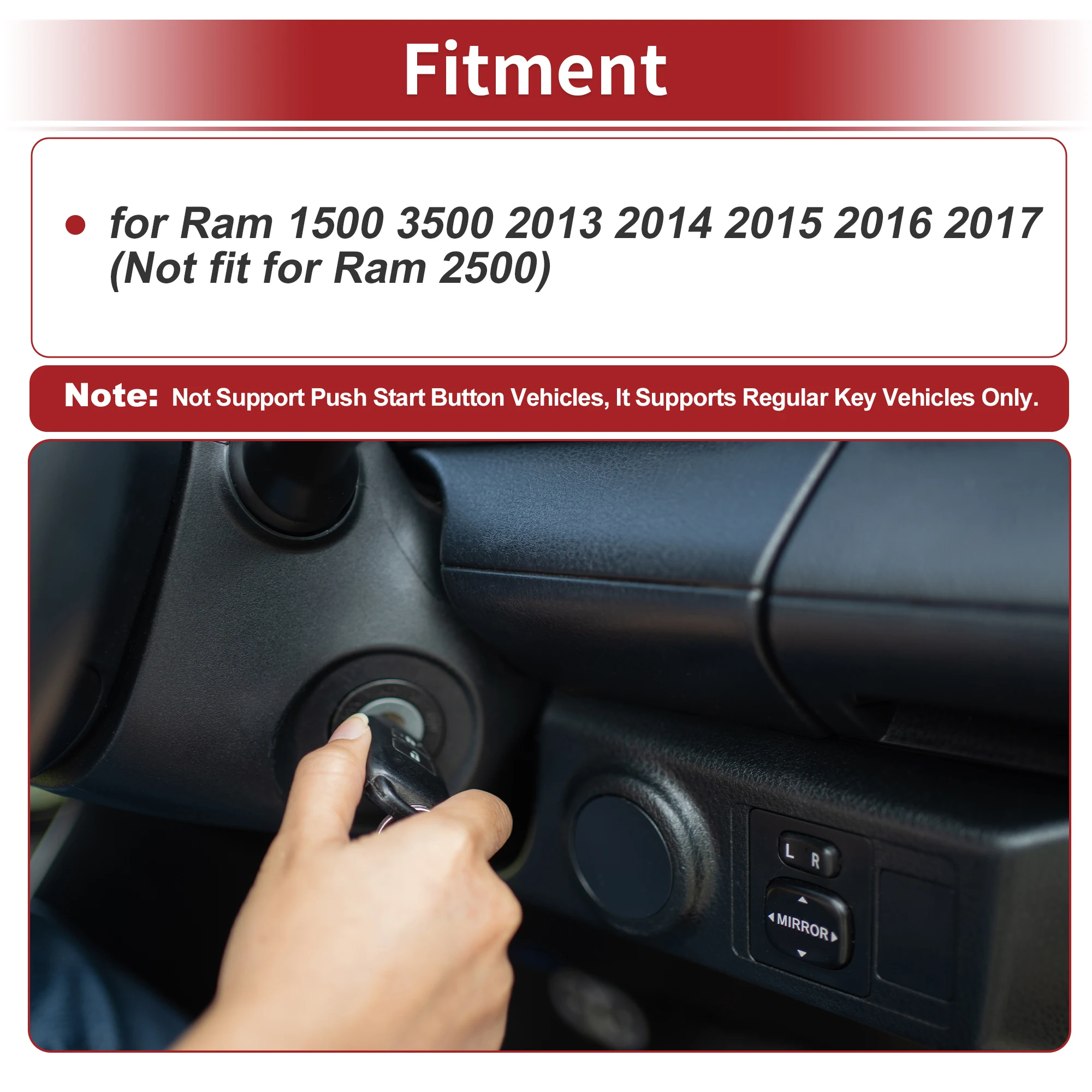 X Autohaux GQ453T Keyless Entry Remote Key Fob DIY Tool for Ram 1500 3500 13-17