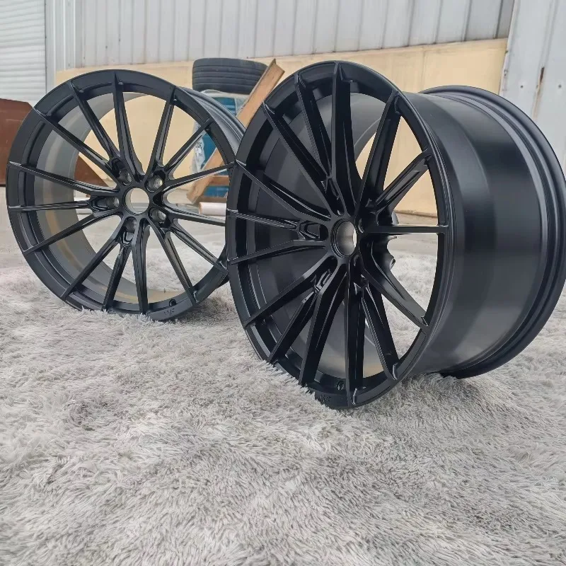 High-end customized deep concave forged alloy wheel hub, multi-inch single-piece sport rims, 5×3 PCD, gold polished finish