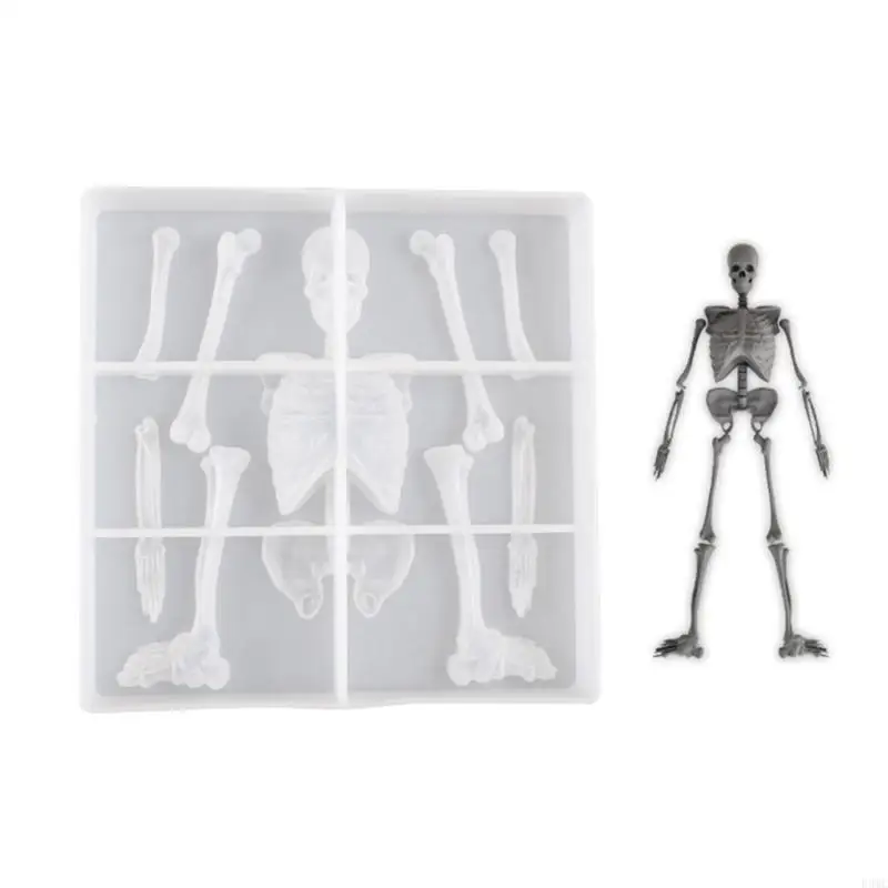

1set Halloween Silicone Mould For Skeleton Body Display Gypsum Mould For Halloween Decoration Diy Handmade Skeleton Gifts