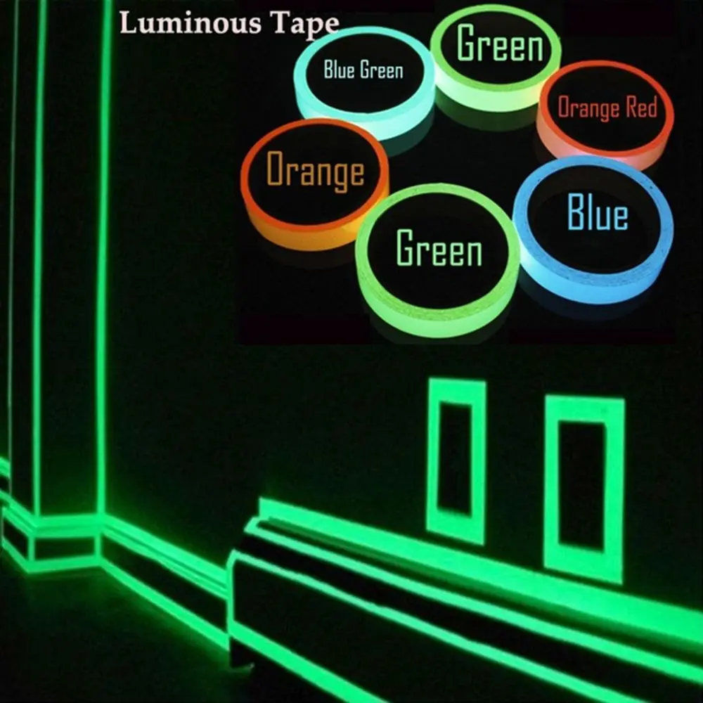 Luminous Tape Sticker High Luminance Glow Removable Waterproof Photoluminescent Glow in The Dark Safety Warning Tape