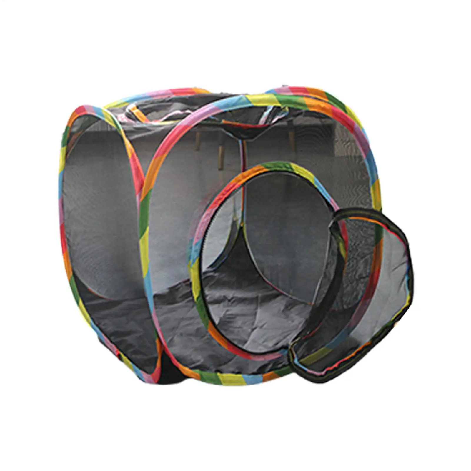 Quadratischer, faltbarer Outdoor-Mesh-Katzentunnel, atmungsaktives Sommer-Kitty-Zelt mit Spieltunnel, interaktives Spielwürfel-Spielzeug für Haustiere