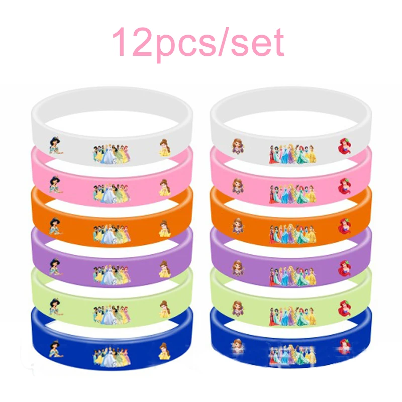 12pcs disney Moana movie bracelet silicone wristband encanto princess Print Jewelry Party Kids toy Gift