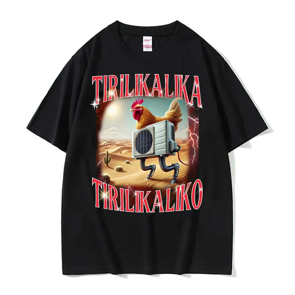 

Funny Italian Brainrot Graphic T-shirt Tirilkaliko Chicken Meme T Shirts Men Women Vintage Graphic 100% Cotton Oversized T Shirt