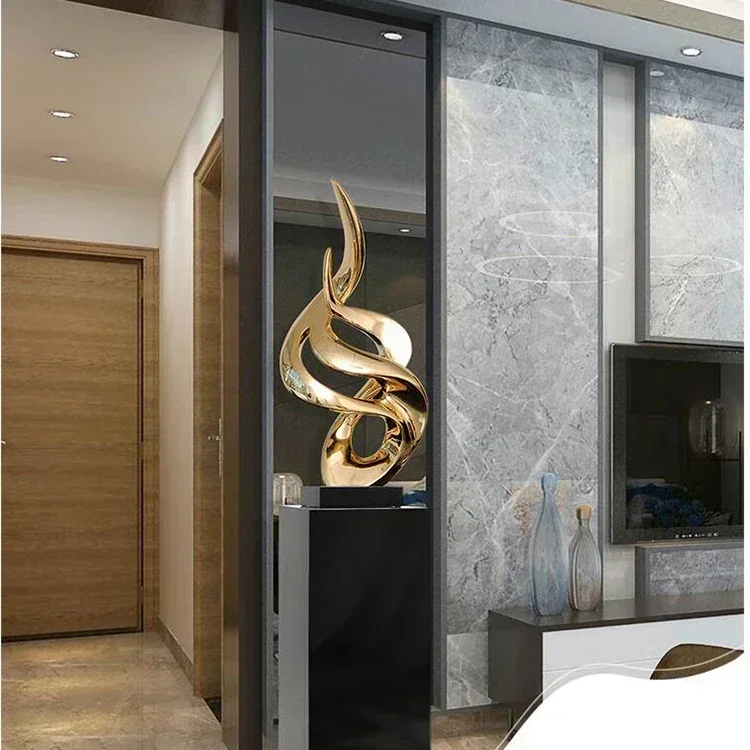 JSWM--014 Indoor Modern Design Stainless Steel Customized Art Abstract Sculpture Home Decor