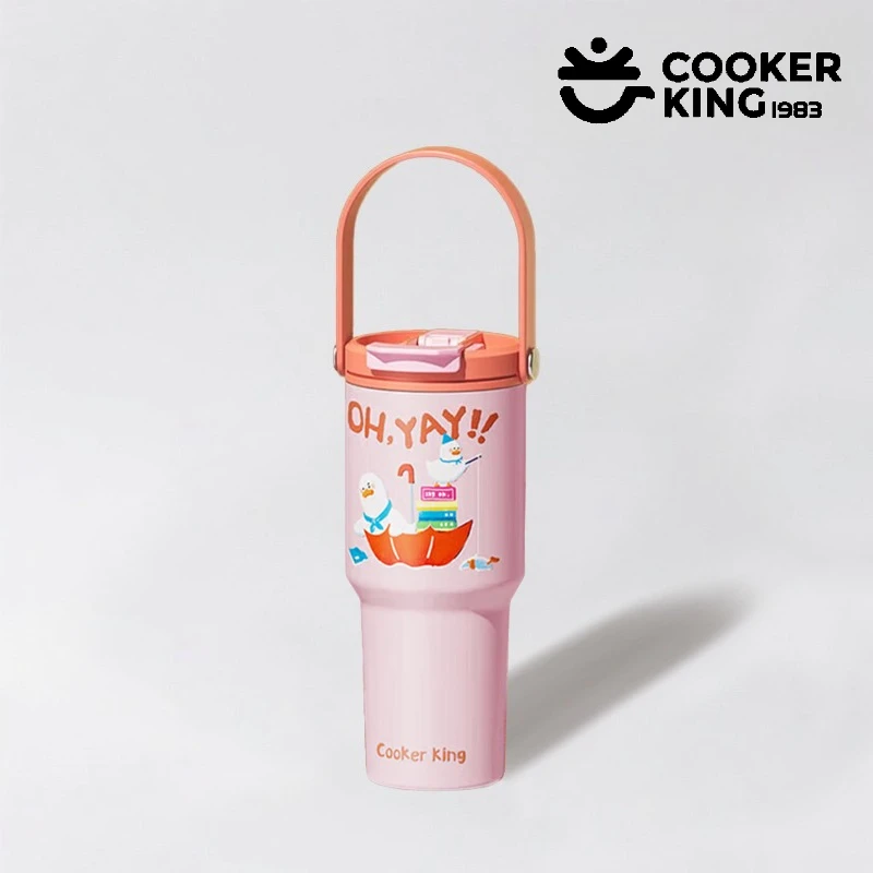 

COOKER KING 720ML Handheld Thermos Cup 316/304 Stainless Steel+PP Portable Straw Insulated Cup Waterbottle Best Gift for Friend
