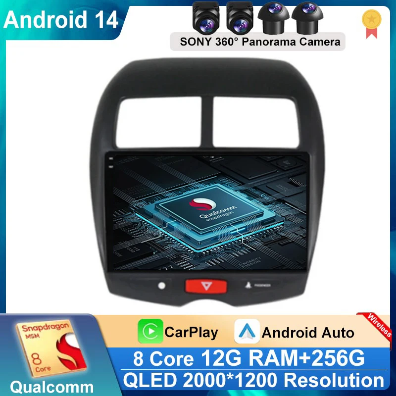 

Android 14 Carplay для Mitsubishi ASX 1 2010 2011 2012 2013 2014 2015 2016 GPS Автомобильный радиоприемник Мультимедийный видеоплеер 2din DVD Стерео