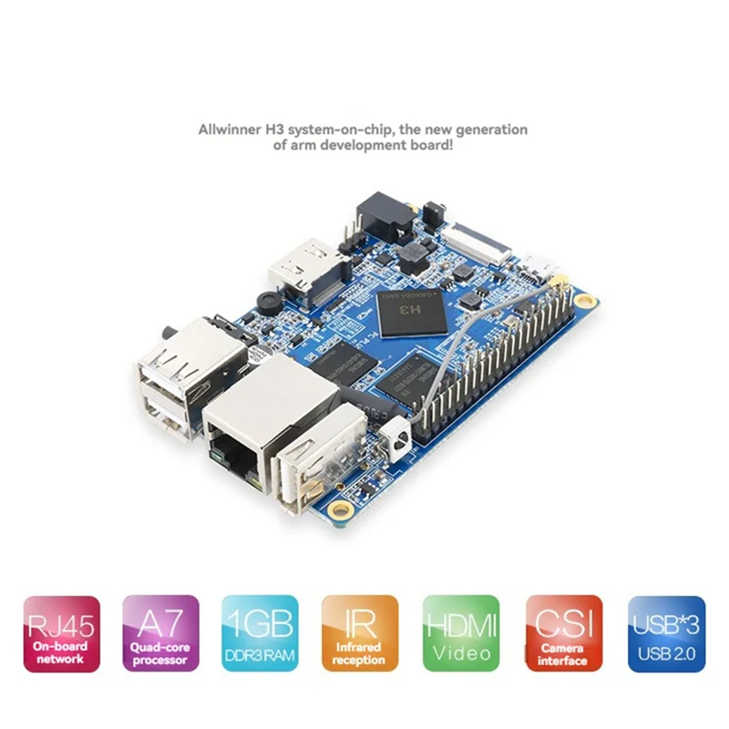 For Orange Pi PC Plus For Android4.4 Ubuntu Debian OS Compatible 1G RAM 8GB EMMC Allwinner H3 Single Board Computer Best-Selling