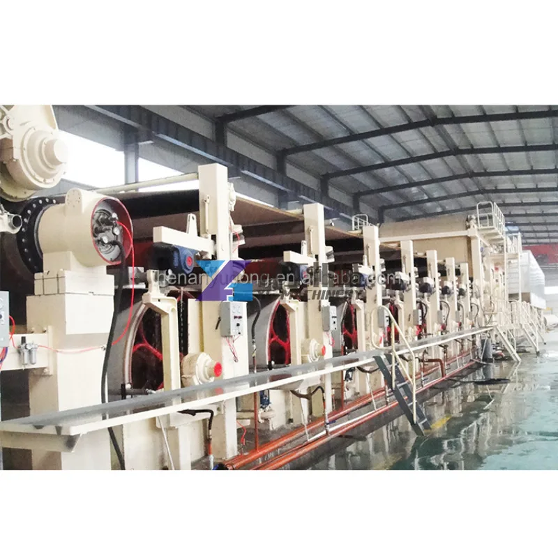 80 Ton Size 2800 Mm Test / Flute Paper Making Machine with Wheat Straw Pulper