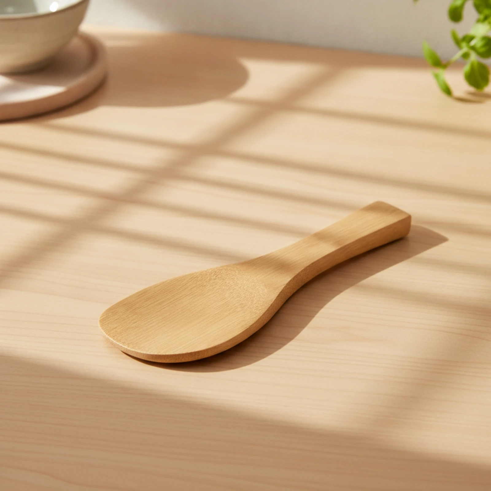 Cuchara de Arroz de Bambú Pequeña, Utensilio Natural para Cocinar en Casa, Preparar Sushi y Bento