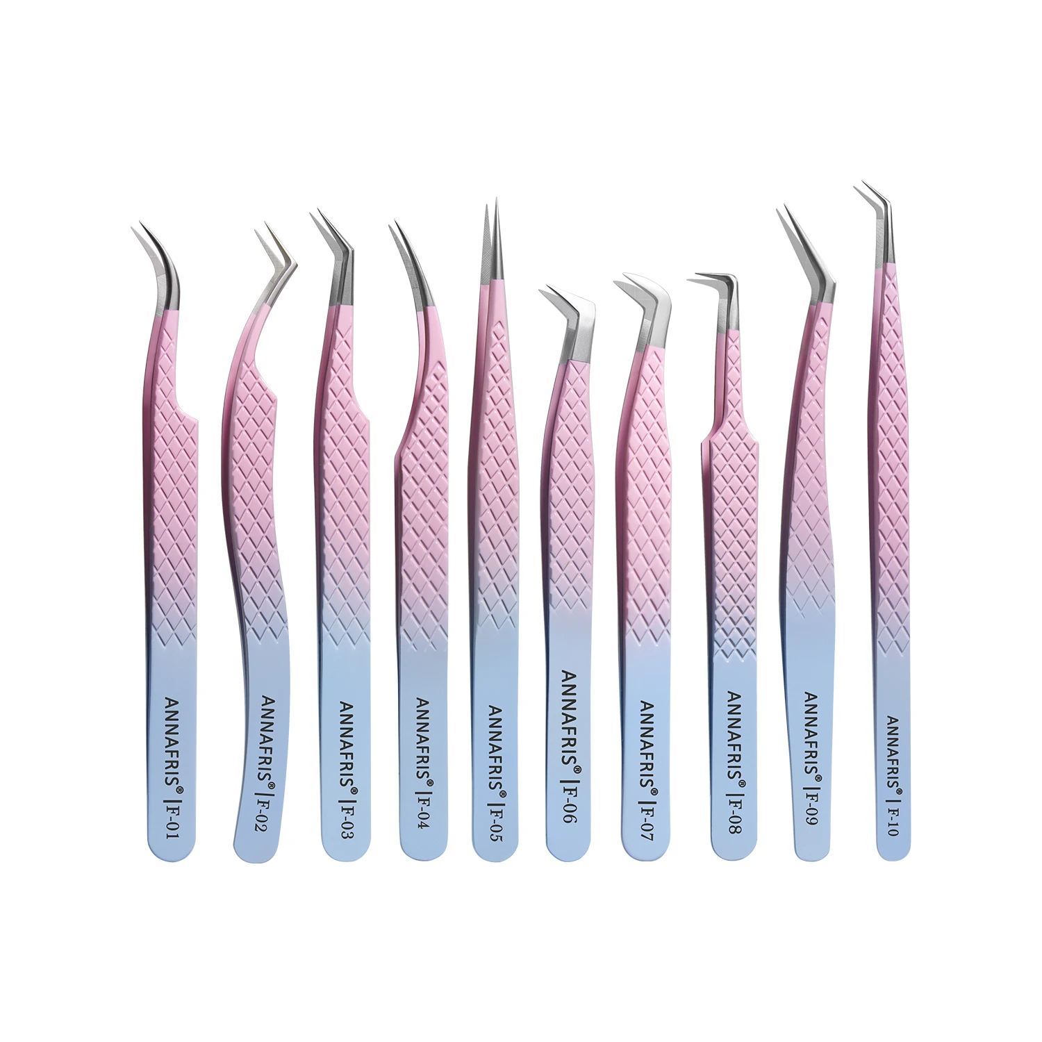 ANNAFRIS ファイバーチップラッシュピンセットステンレス鋼まつげエクステンションピンセット精密ファイバー滑り止めピンセットメイクアップツール