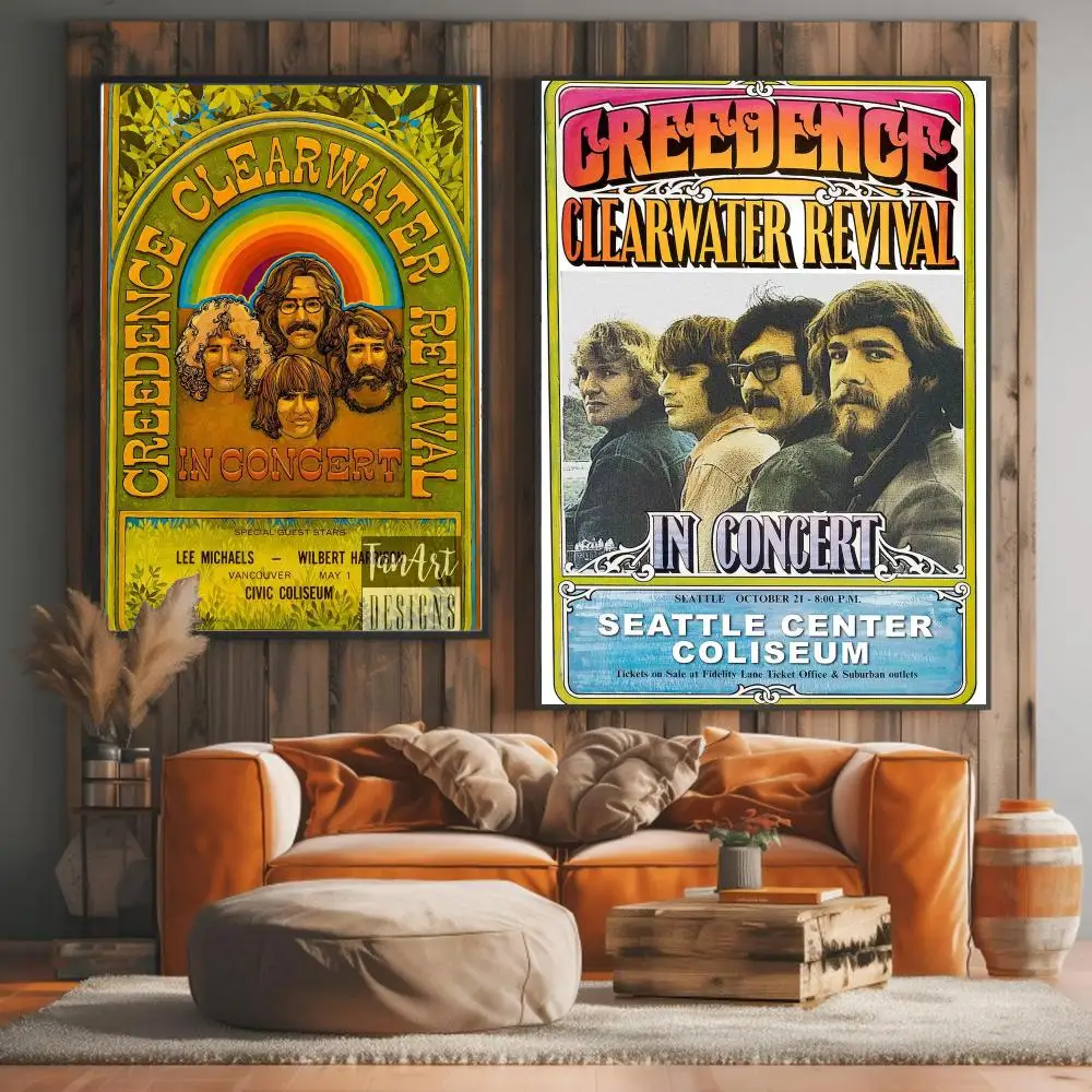 band C-Creedence Clearwater Revival-L Painting Calligraphy Artwork for Living Room Bedroom Office Home Decor