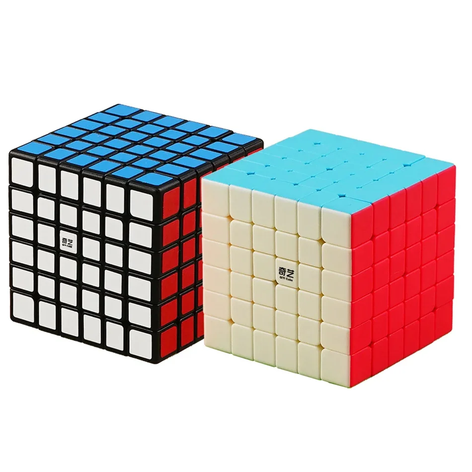 QiYi-Cube magique professionnel, 7x7x7 6x6x6, jouet de puzzle de vitesse, noir et autocollant Mofang Jiaoshi 4x4 5x5