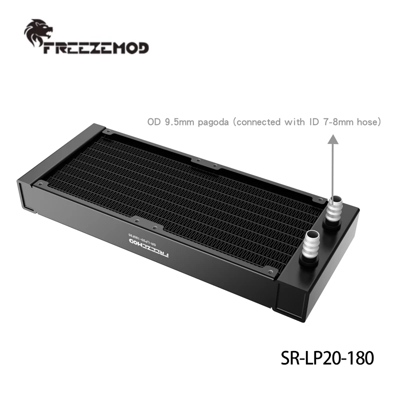 FREEZEMOD 20mm Thickness 180mm Aluminum Radiator Small Liquid Cooling Use for 9CM Fan Black /SR-LP20-180