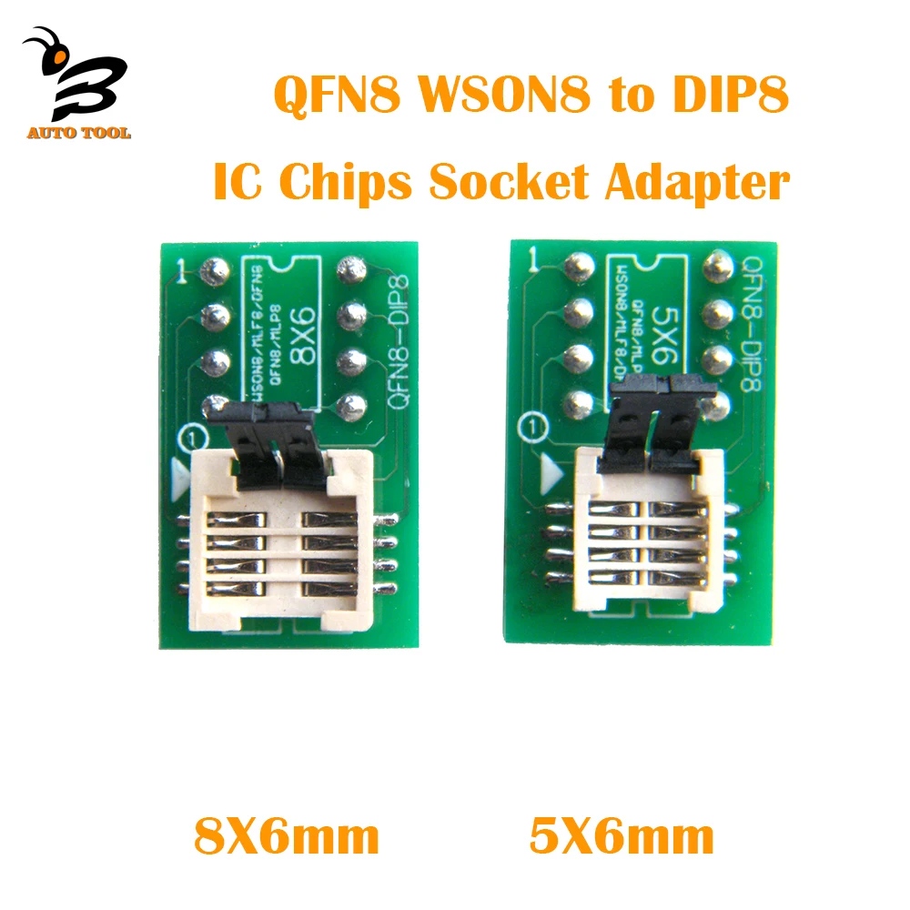 DFN8 WSON8 MLF8 MLP8 QFN8 to DIP8 Adapter 6*5mm 6*8 IC Chips Socket For CH341A TL866ii Plus RT809H/F T48 T56 EZP2023 Programmer