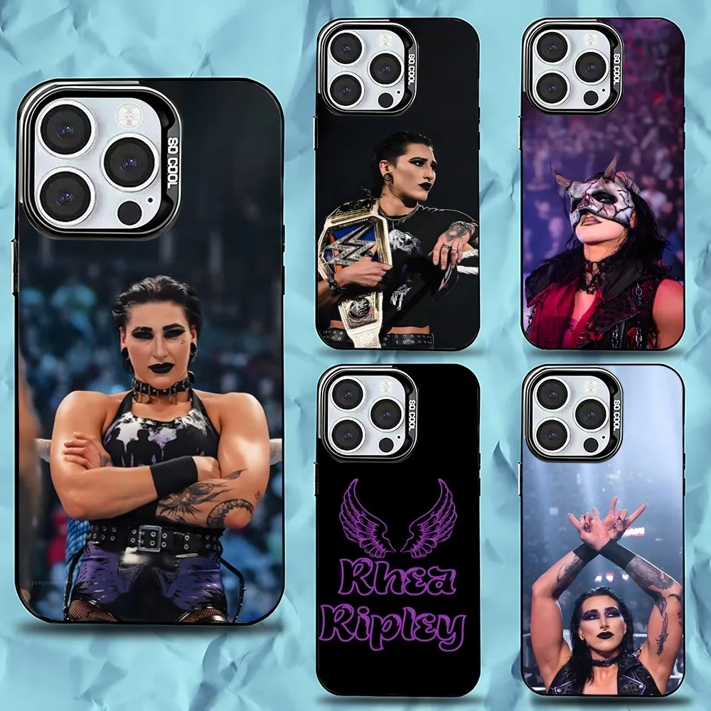 

Rhea R-Ripley Wrestler Phone Case For iPhone 16,15,14,13,12,11,Pro,Max,Plus,Mini,XS,SE Anti Fall Black Matte Hard Bumper