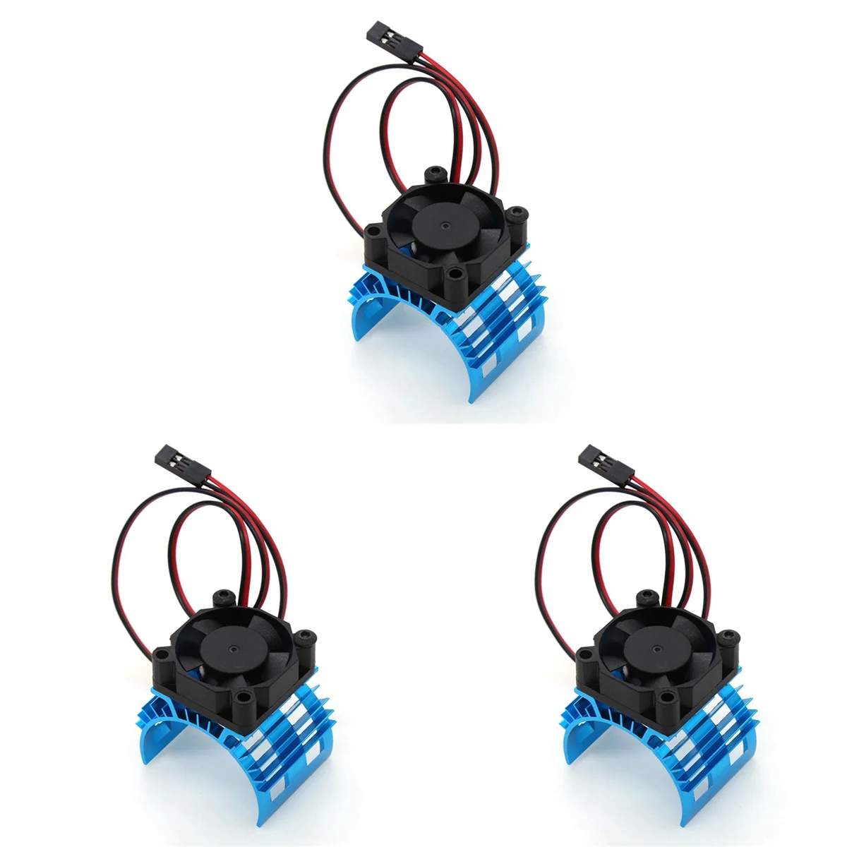 3X for A959-B 144001 124019 RC Car Aluminum Alloy Motor Heatsink Cover with Cooling Fan for 540 550 3650 Motor,1