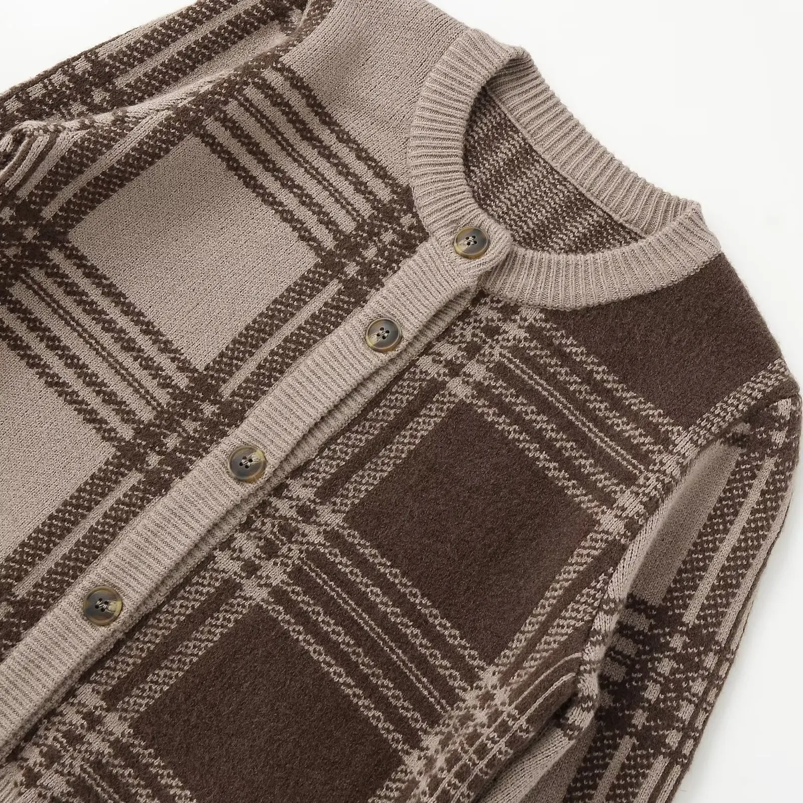 سترة نسائية جديدة من JNLEAOG لفصل الخريف، تصميم عصري بنقشة مربعات وأكمام طويلة وياقة مستديرة، مصنوعة من ألياف البوليستر، كارد... #2