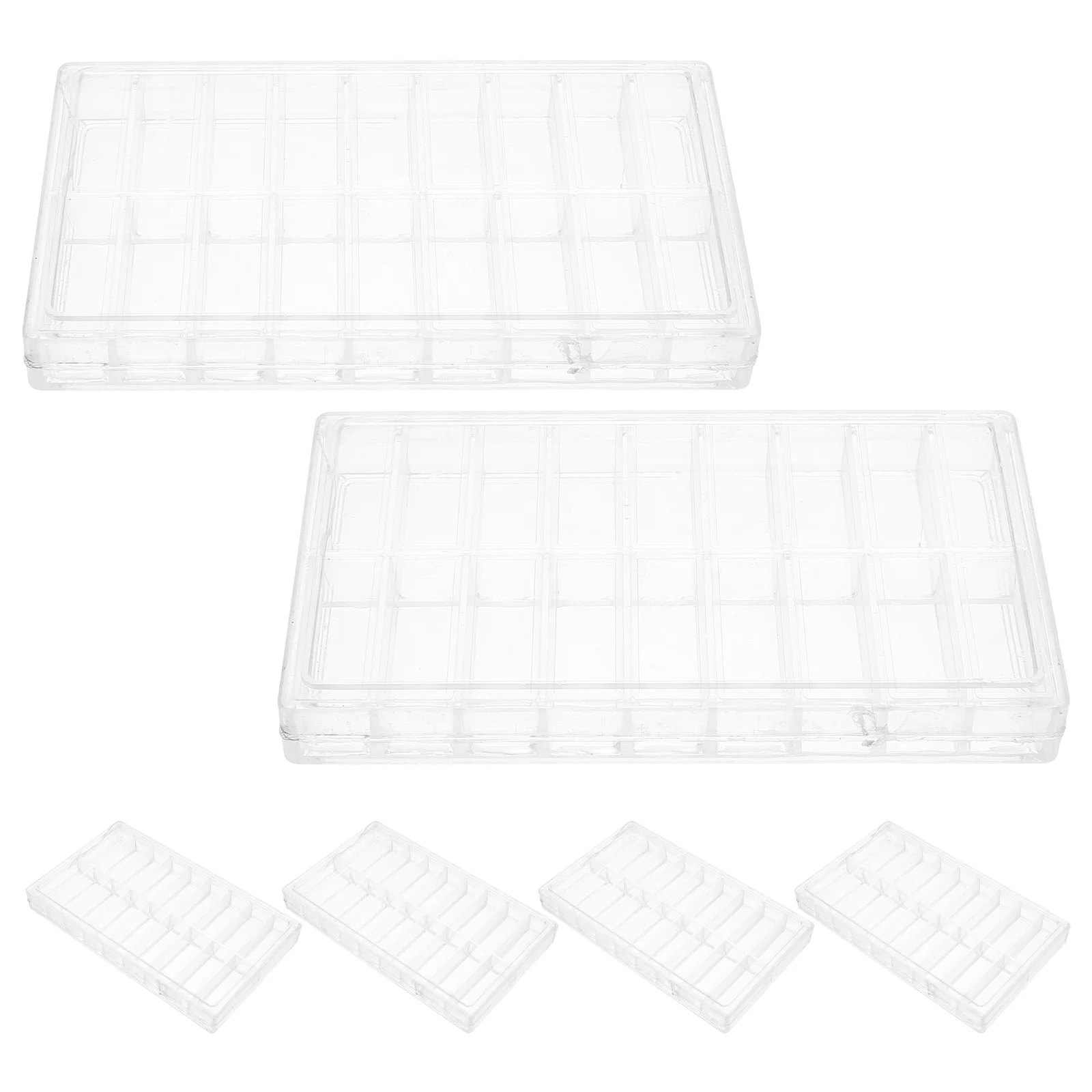 

6 Pcs Watch Accessory Box Plastic Storage Containers Parts Compartment Lugs Small Boxes with Lids Bins