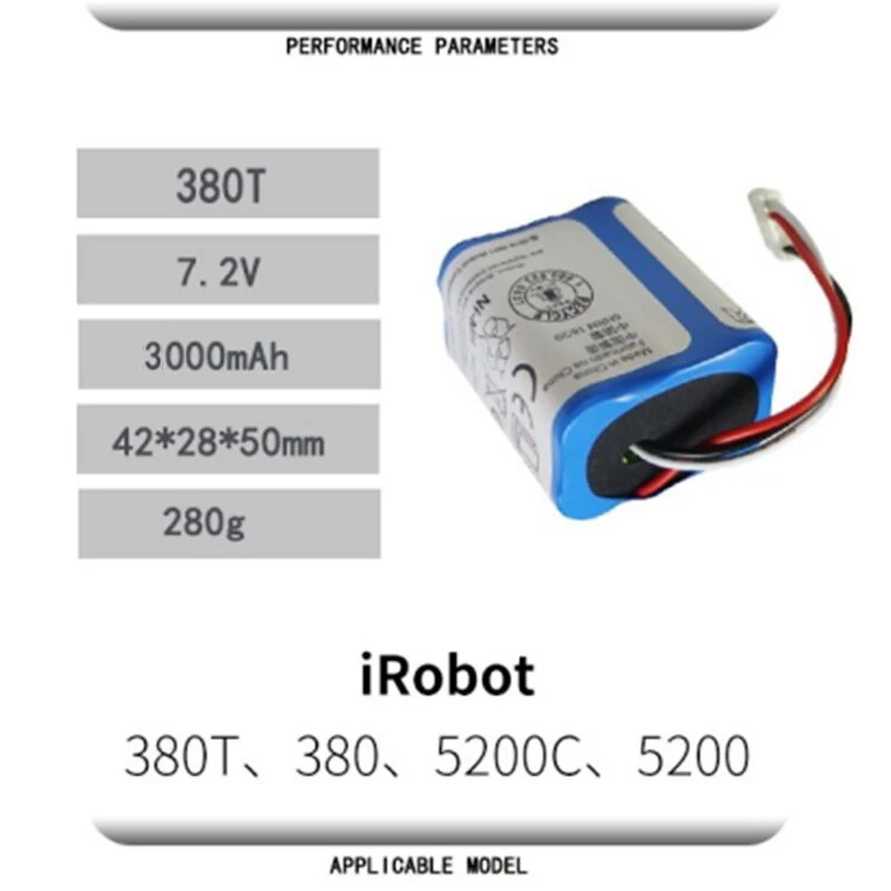 For iRobot Roomba Brava 380 380T Mint 5200c 7.2V 3000mAh Battery Ni-MH Upgrade 2500mAh For Brava 380T Replacement Battery