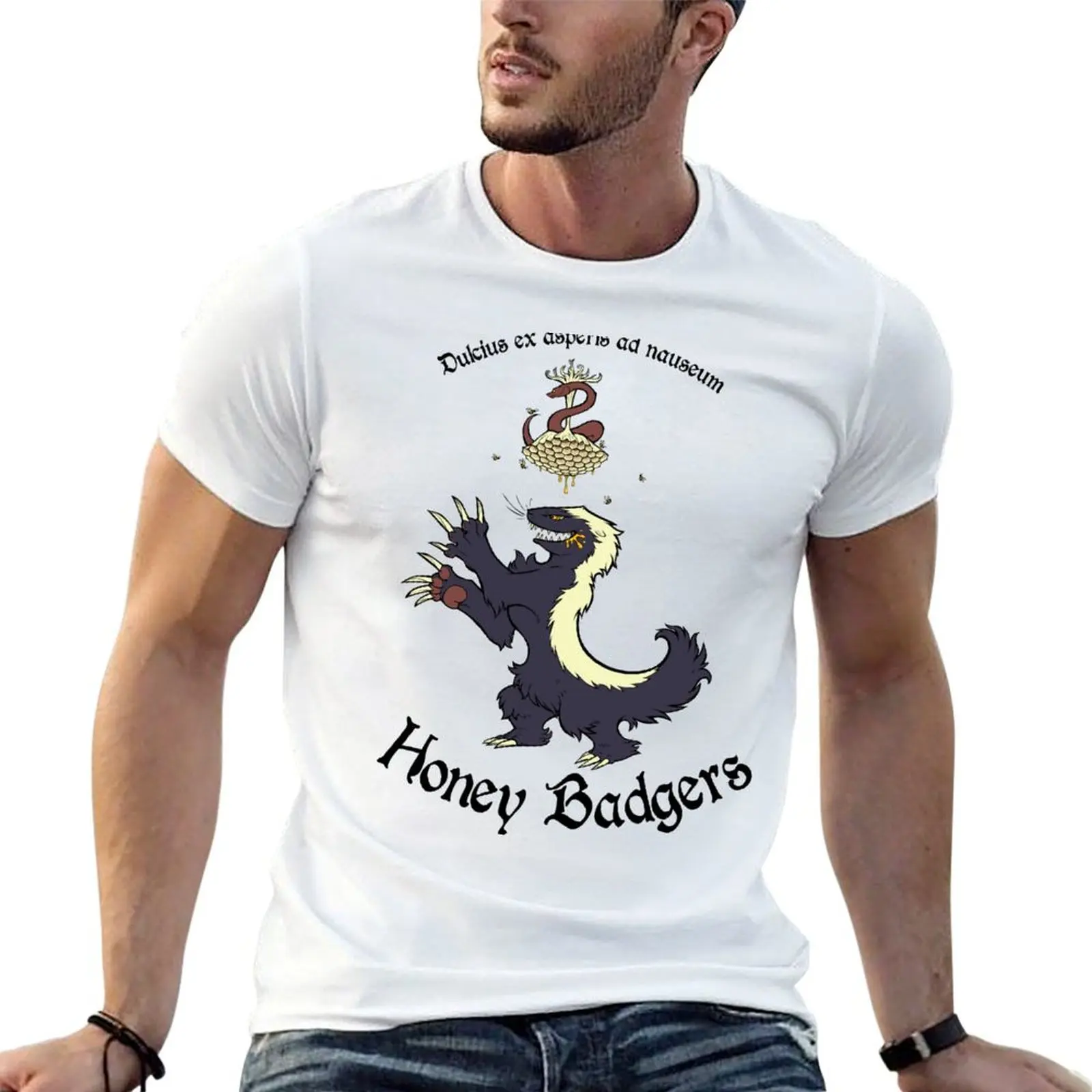 

Team Honey Badgers T-Shirt man t shirt cotton t shirt custom print T-Shirt