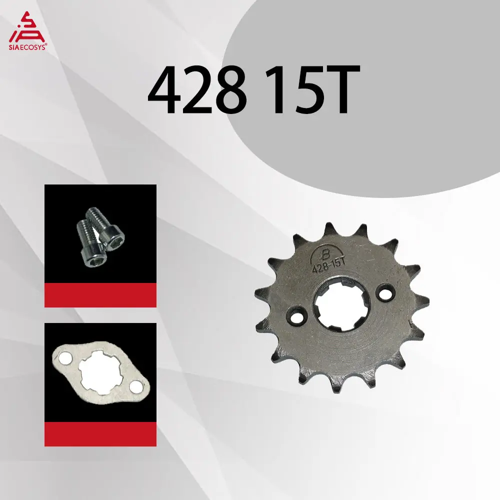 Motorcycle Front Engine Chain Sprocket 428 15T With 20mm 6-5 Spline Shaft For QS138 70H 90H V1 V2 QS120 Mid Drive Motor