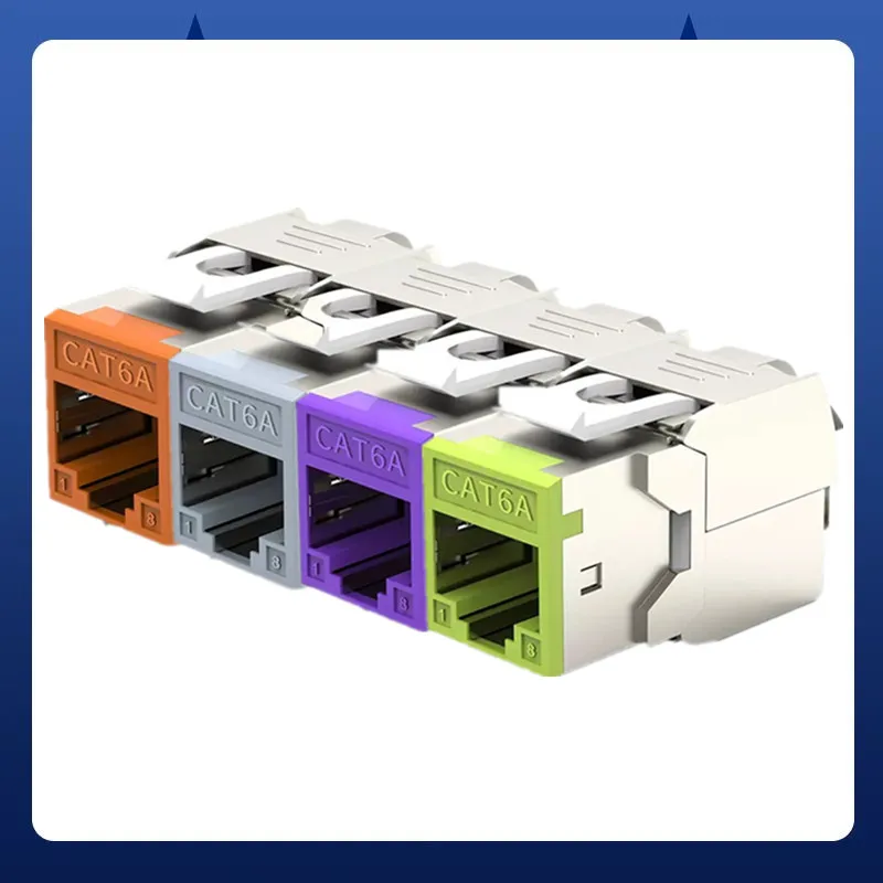 Cat6 Cat6A STP Jack Keystone colorato femmina RJ45 schermato spina di connessione a crimpare senza attrezzi per Laptop di rete pannello Patch da 19 pollici