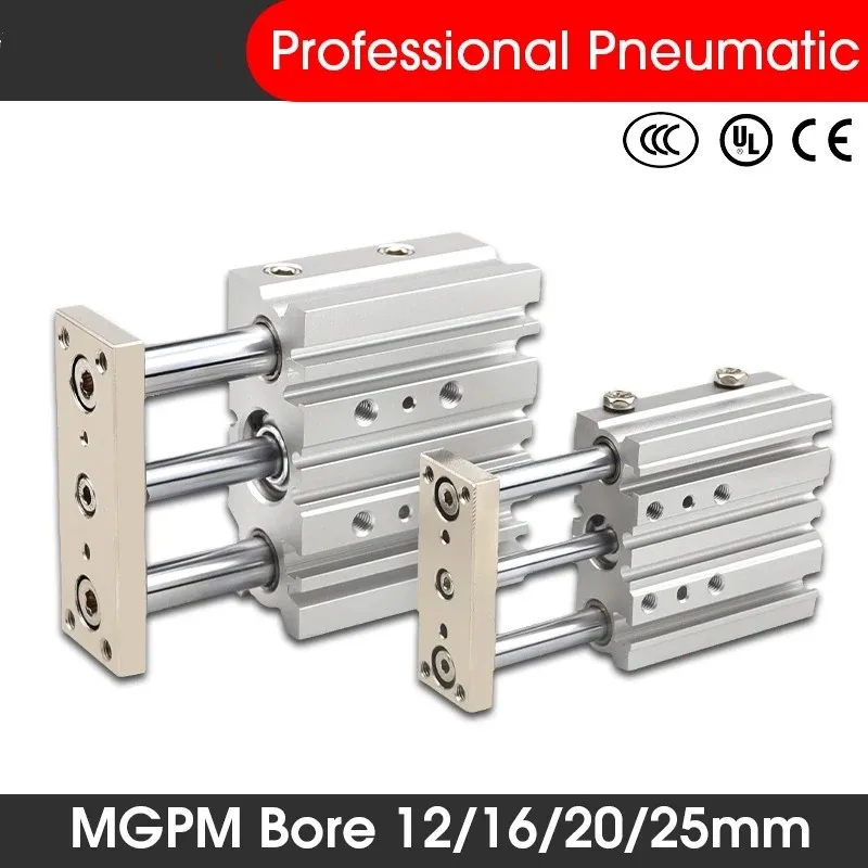 MGPM  Type Pneumatic Compact Guide Cylinder MGPM12 MGPM16 MGPM20 MGPM25 Stroke 10/20/30/40/50/75/100/125/150/200MM