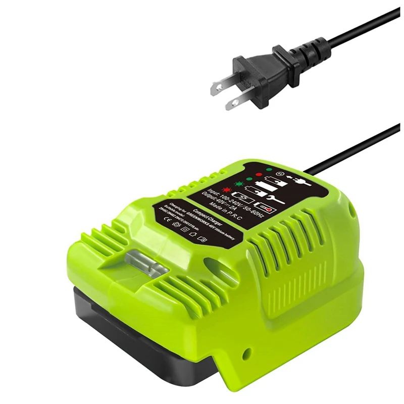 Mini Charger For Greenworks 40V Battery MAX 40V Battery 29462, 29472 And For Greenworks Other 40V Battery US Plug