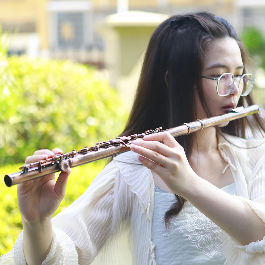 SLADE 16 ثقوب الناي C مفتاح مغلق الناي كوبرونيكل المهنية آلات النفخ الموسيقية العروض الناي مع أجزاء صندوق #2