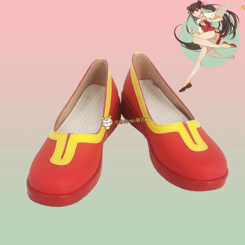 

Обувь для косплея Cardcaptor Sakura Li Meiling для женщин и мужчин, красная обувь для косплея в стиле аниме