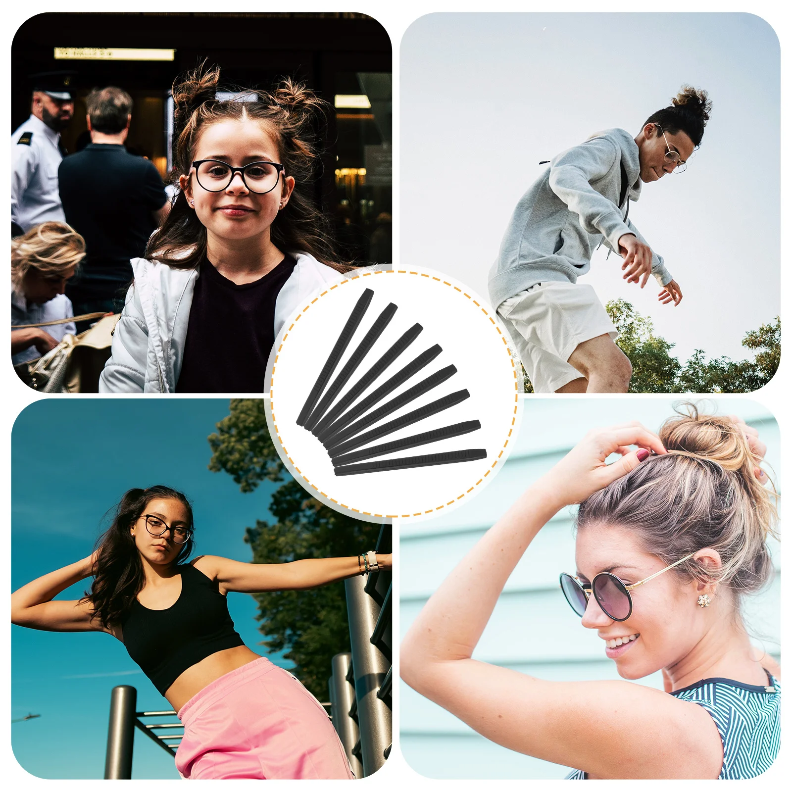 

Anti-Slip Eyeglass Ear Grips 4 Pairs Silicone Glasses Holders Non-Slip Eyeglass Accessories For Sports Workout Running