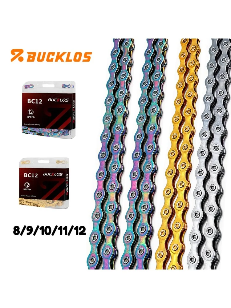AliExpress BUCKLOS Bike Chain 8 9 10 11 12 Speed Titanium Plating Bicycle Chain 8V 9V 10V 11V 12V Road MTB Current for SHIMANO SRAM