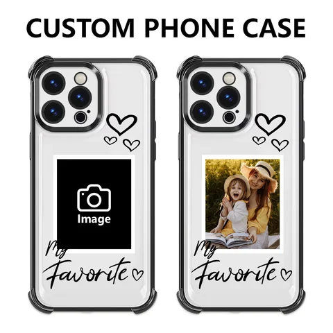DIY Photo Customized Electroplated Transparent Phone Case For iPhone 18 17 16 15 14 13 12 11 Pro Max Plus Air E Shockproof Cover