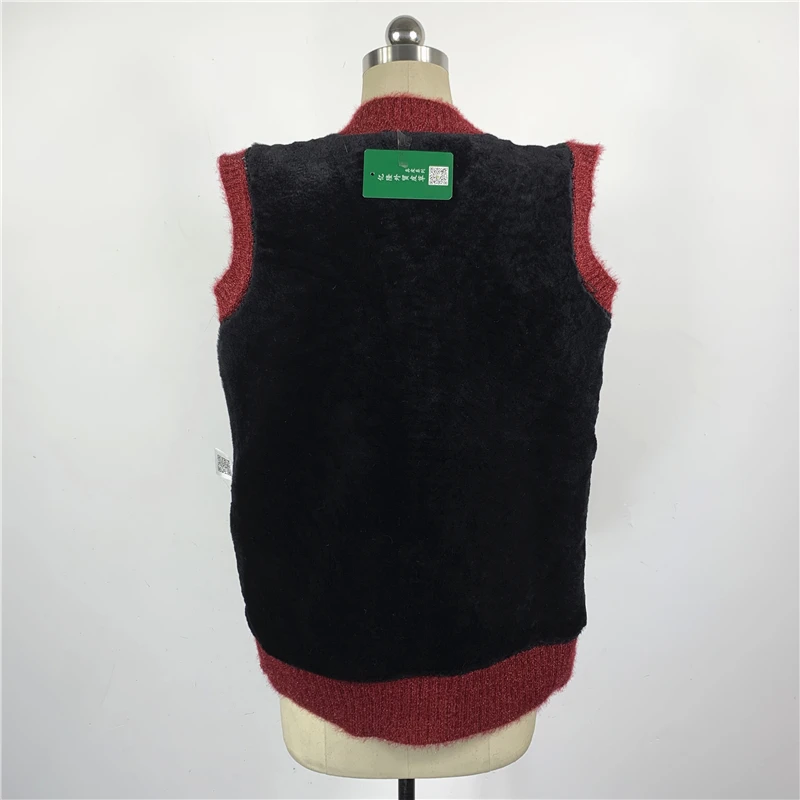 Gilet en fourrure d'agneau Gilet intérieur en peau et cheveux intercalés pour femme Mom Sle Manteau en fourrure d'agneau véritable en peau de mouton australienne pour Mi...