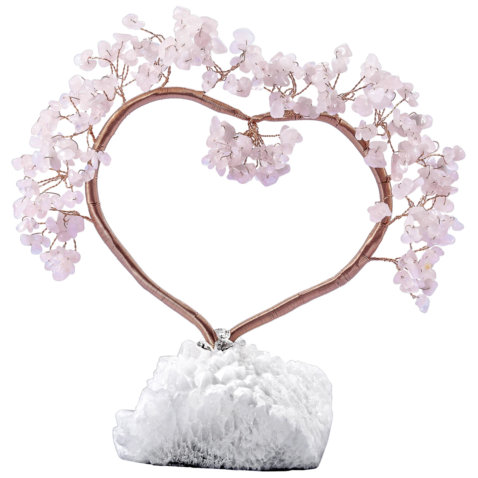 

Natural Amethyst Crystal Tree with Quartz Cluster Base Love Heart Lucky Money Tree Feng Shui Wedding Decor Home Ornaments