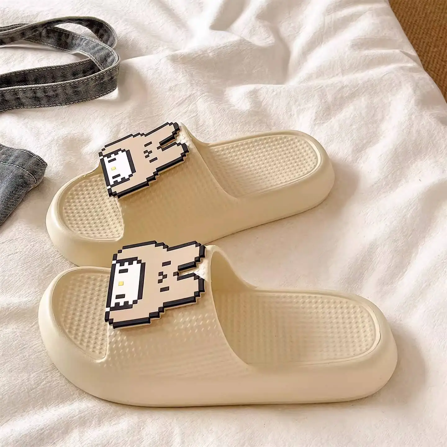 

Women Cartoon Slippers 2026 New Women Cute Cartoon Rabbit Slippers Thick Bottom Non Slip Slides For Bathroom Home Indoor Slipper