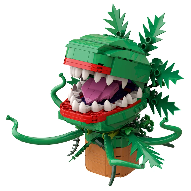 MOC-Ensemble de nuits de construction de plantes Audrey II 7,5 Anha, Bonsai Chomper, Fleur, Horreur, Petite figurine de boutique, Modèle de brique, Jouet pour enfant, Cadeau d'anniversaire