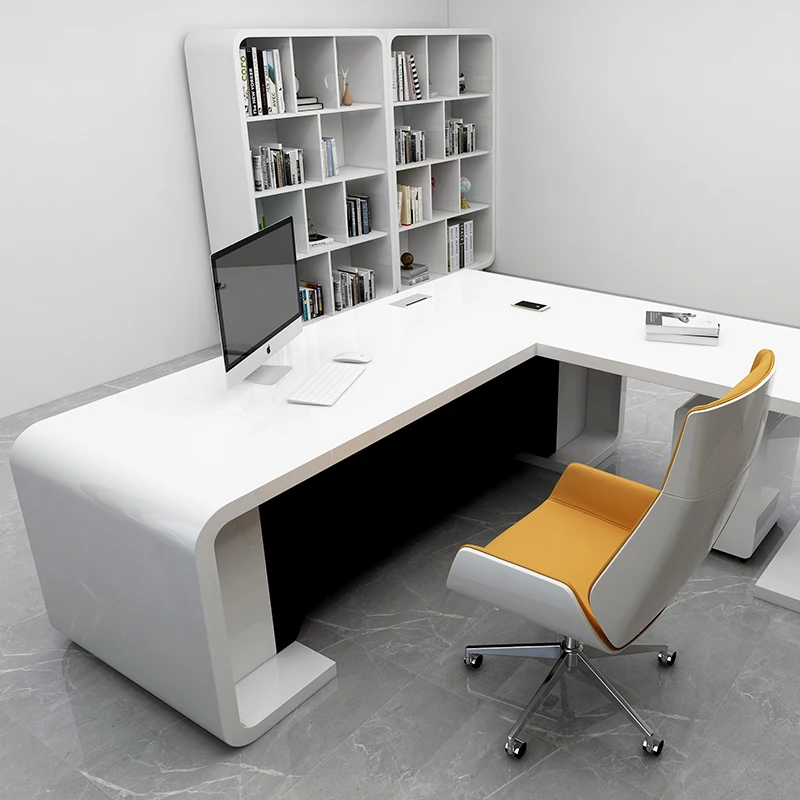 Organizer Student Desk Table Corner Modern Office Reception White Study Table Accessories Escritorio Blanco Wood Furniture