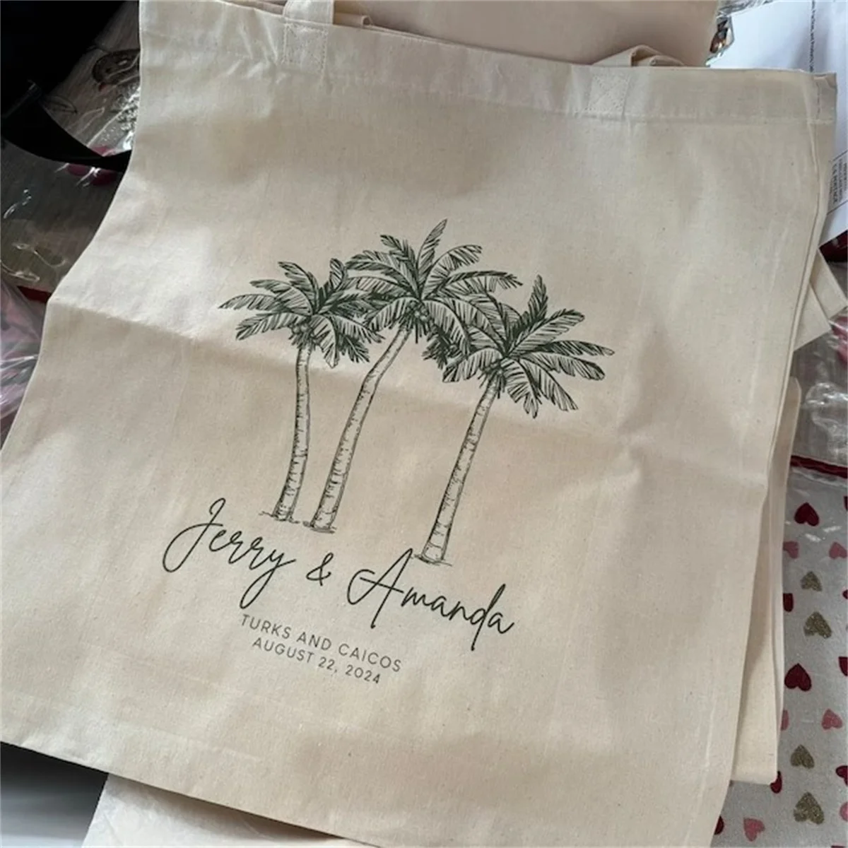 Palm Tree Tote - Wedding Welcome Bag - Custom Wedding Tote - Bachelorette Gift - Destination Wedding Tote - Custom Tote - Beach