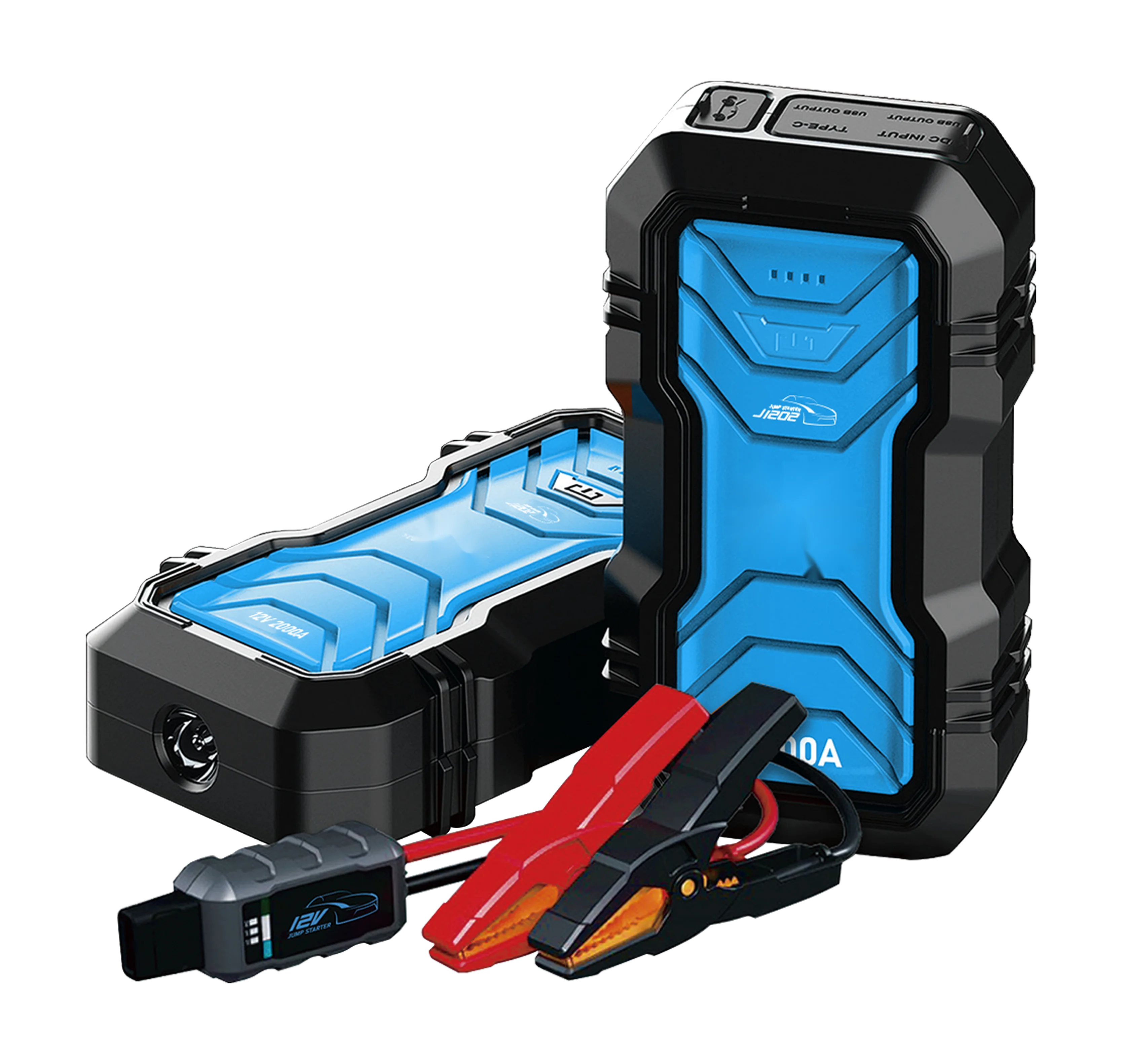 High Discharge 2000A Car Jump Starter with air Compressor Fit Extreme Temperatures Car Battery Starters  Battery Booster