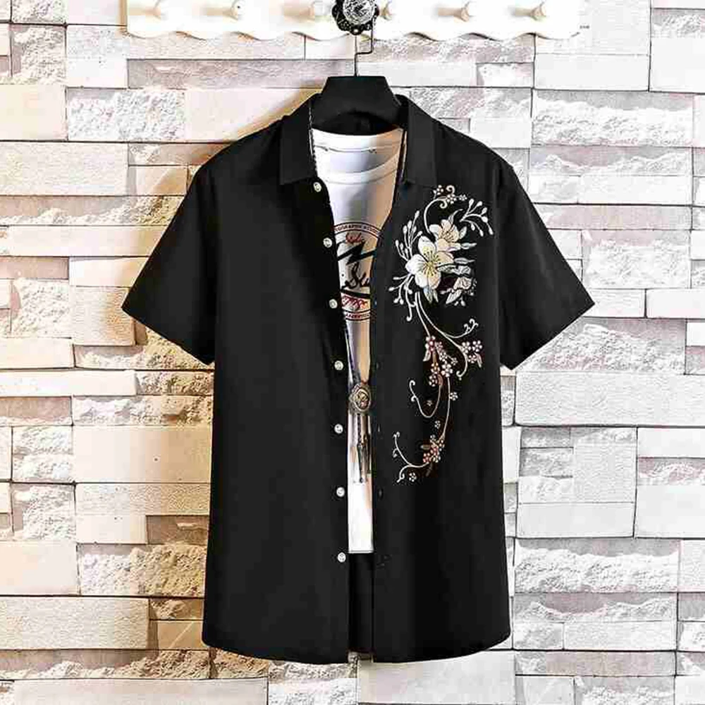 

Summer Chinese Style New Trend Leisure Loose Large Size Short Sleeve Half Sleeve Shirt Inch Shirt