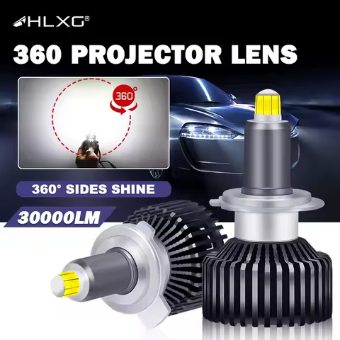 HLXG 360 Turbo CSP H7 canbus 9012 H8 D4S D4R D2S D2R h11 H1 LED 9005 9006 HB3 HB4 12V Auto Lights lamp bulb 6000K 4300K 60000LM