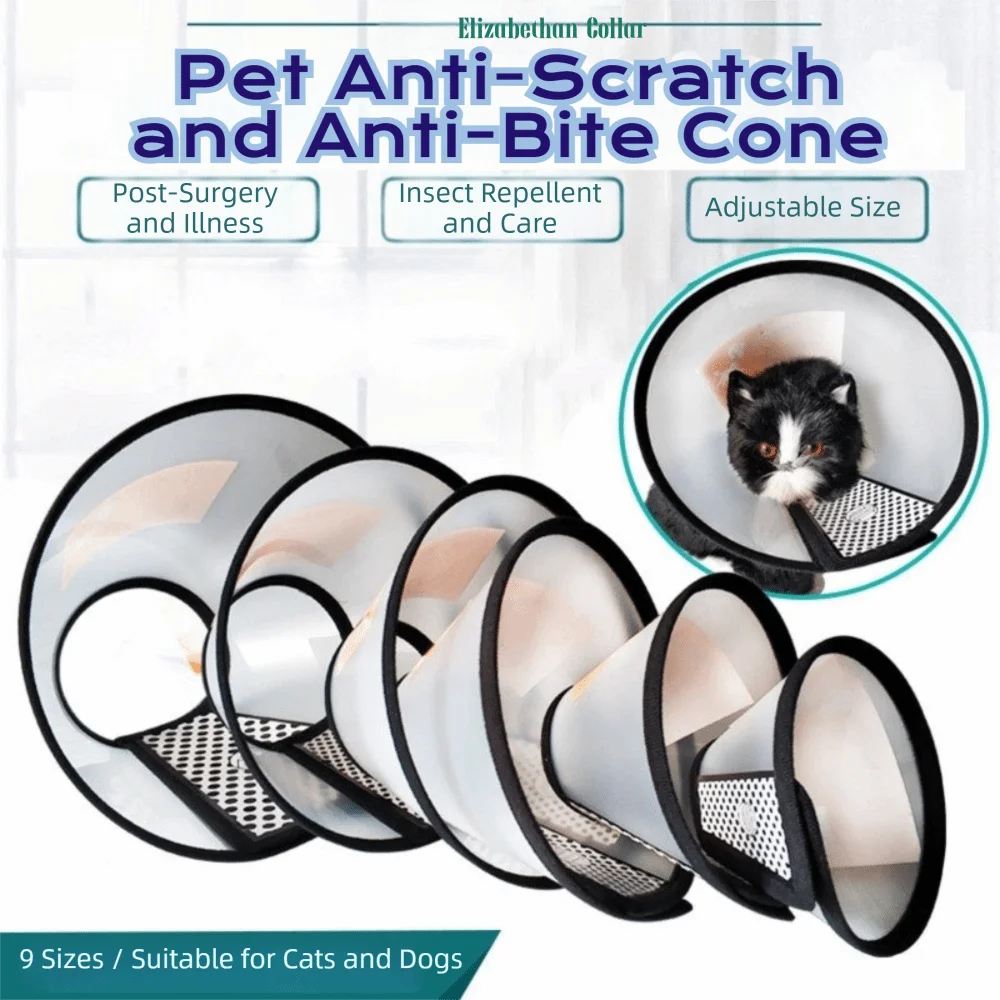Soft Adjustable Pet Protective Cover Anti-Lick Anti-Scratch Pet Protective Collar Anti-Bite Beauty Cover Post-Surgery