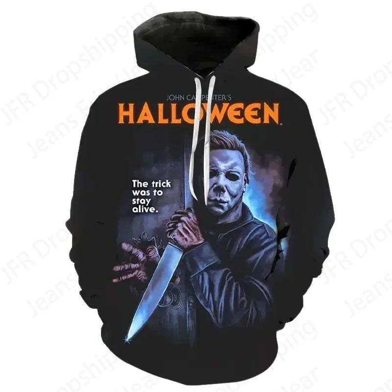 

Hoodie with Men and Women 3D Horror Movie Printing Michael Myers Hoodie Men and Girls Coat Street Fashion Sportswear
