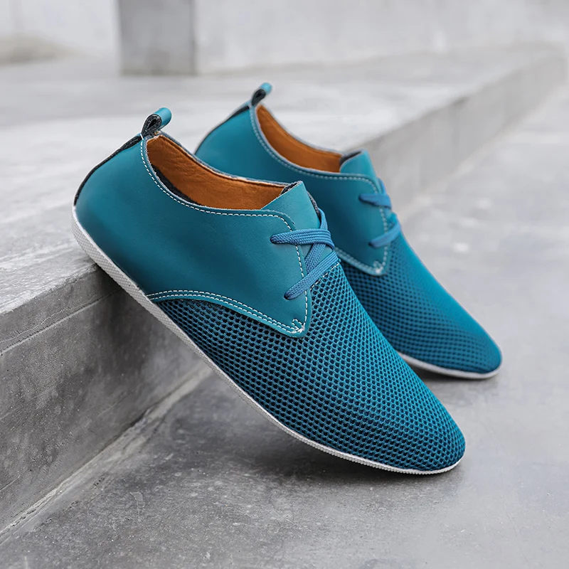 

Mesh Shoes Men Breathable 2025 Summer New Hollow Flat Breathable Lightweight Fashionable Casual Running Sports Shoes