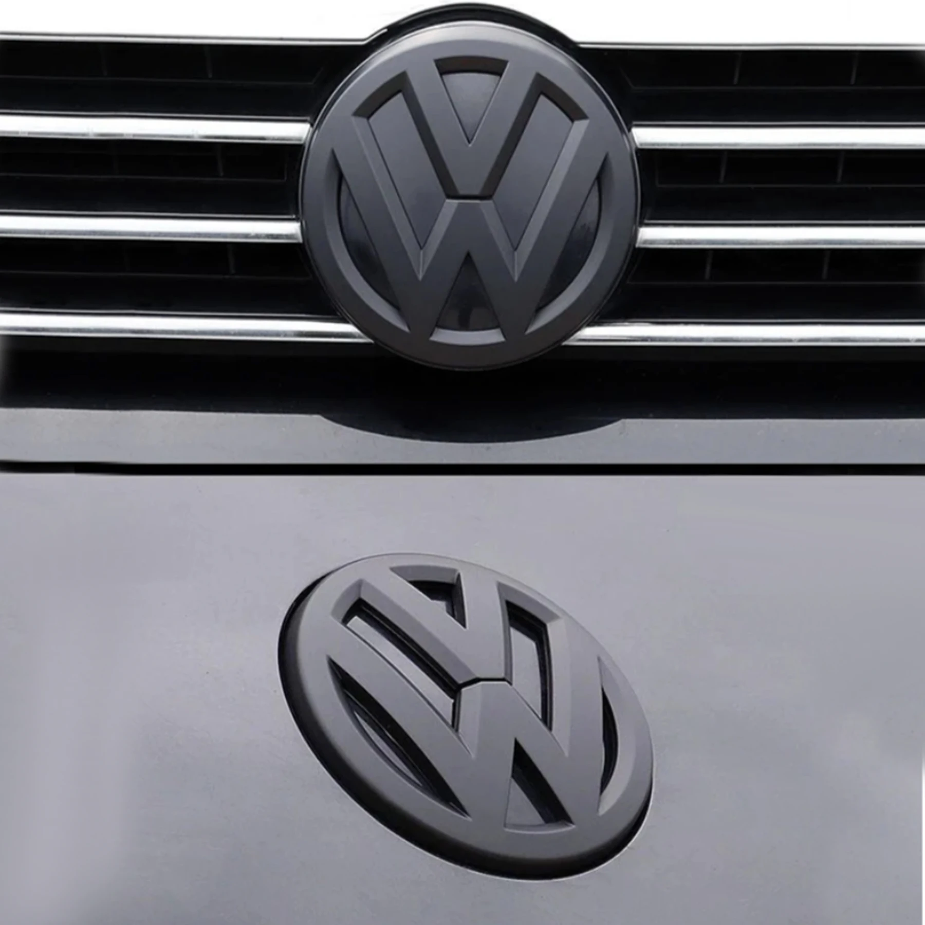 

2Pcs Volkswagen VW Tiguan 2017-2020 New bright black Car Front Grill/Rear label logo Trunk Emblem Lid Covers Sticker Accessories