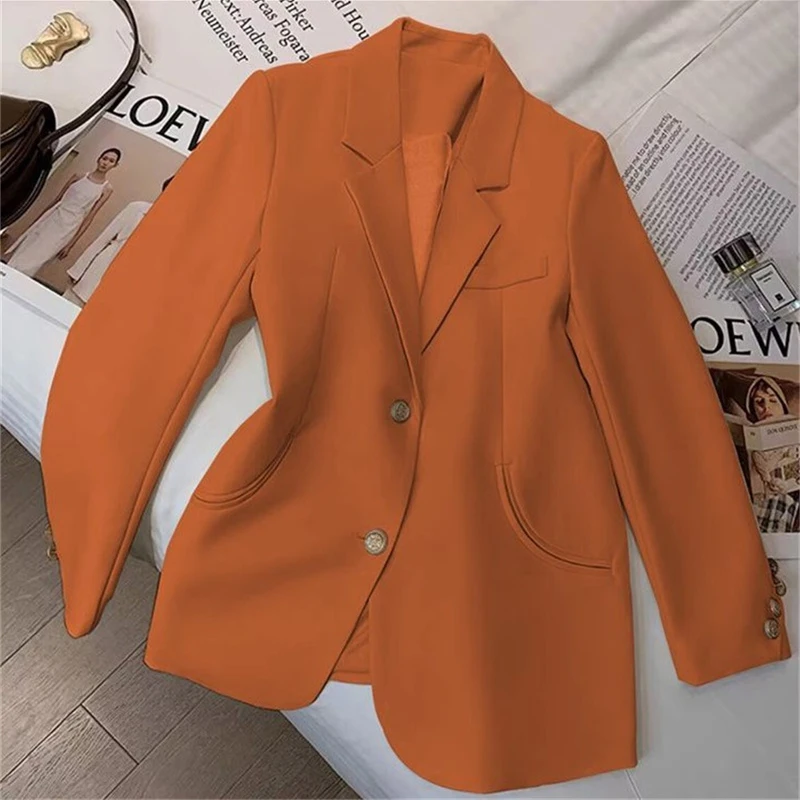 Women's Suit Coat Elegant Sports Casual Blazer 2025 New Korean Fashion Luxury Jacket Spring Autumn Solid Color Ladies Clothing