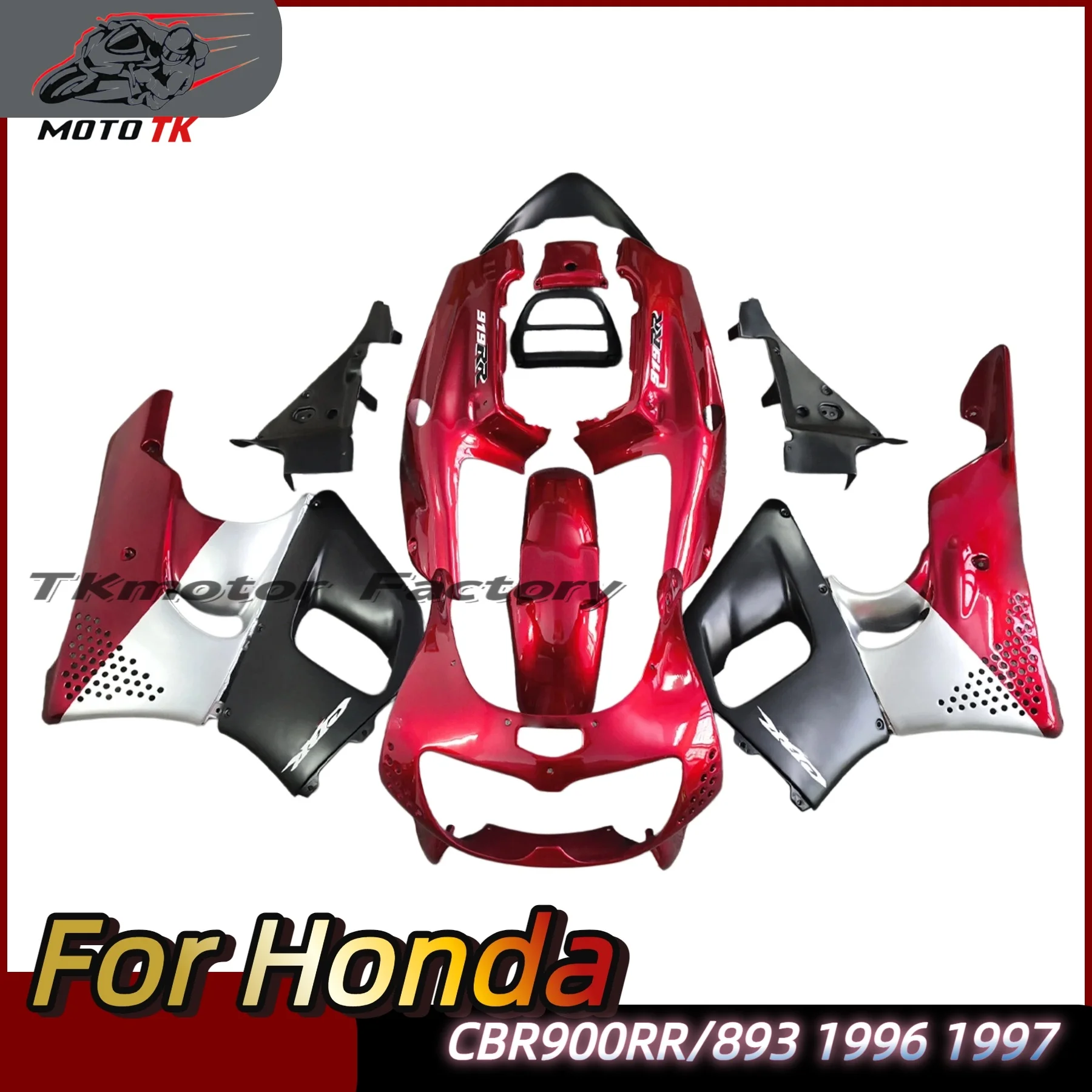 

ABS Replacement Motorcycle Fairings Kit for HONDA CBR900RR 893 1996 1997 CBR 900RR 96 97 CBR900 Red White Black Bodywork Set