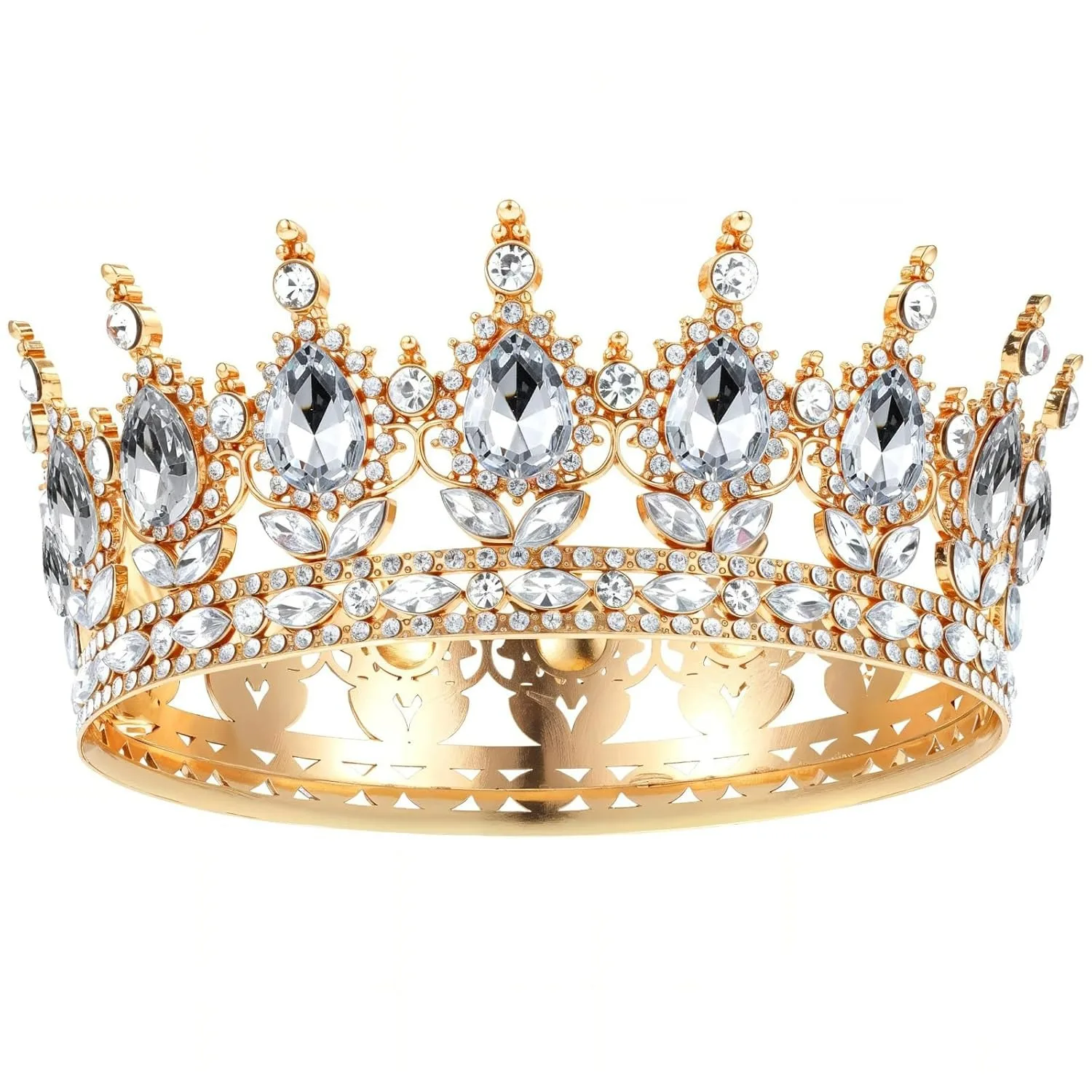 Luxuriöse Diamant-Kristall-Brautkrone für Geburtstag und Hochzeit, Exquisite Elegante Damen-Dekorationskrone, Kopfschmuck, Tortendekoration – Detail 20